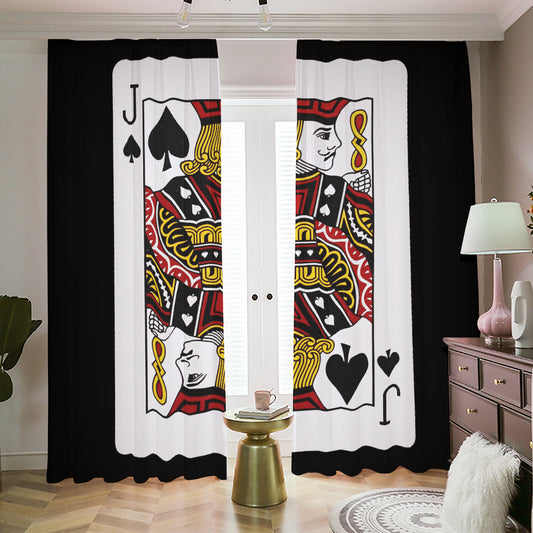Jack Of Spades Playing Card Print Blackout Pencil Pleat Curtains