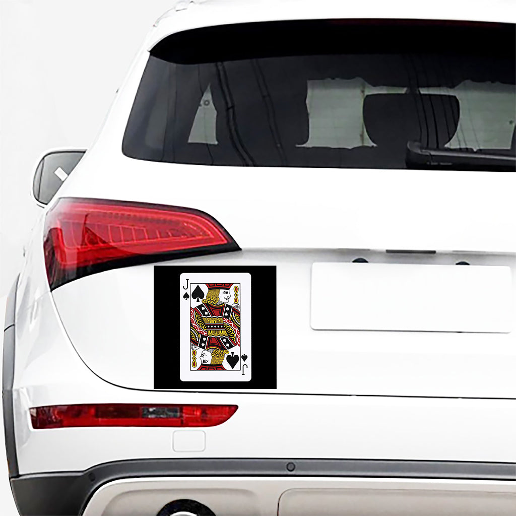 Jack Of Spades Playing Card Print Car Sticker