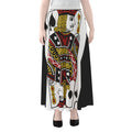 Jack Of Spades Playing Card Print Chiffon Maxi Skirt