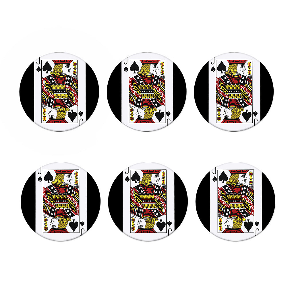 Jack Of Spades Playing Card Print Coaster Set