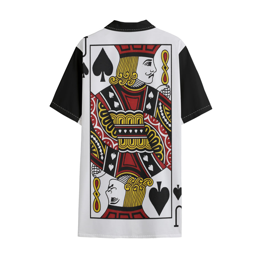 Jack Of Spades Playing Card Print Cotton Hawaiian Shirt