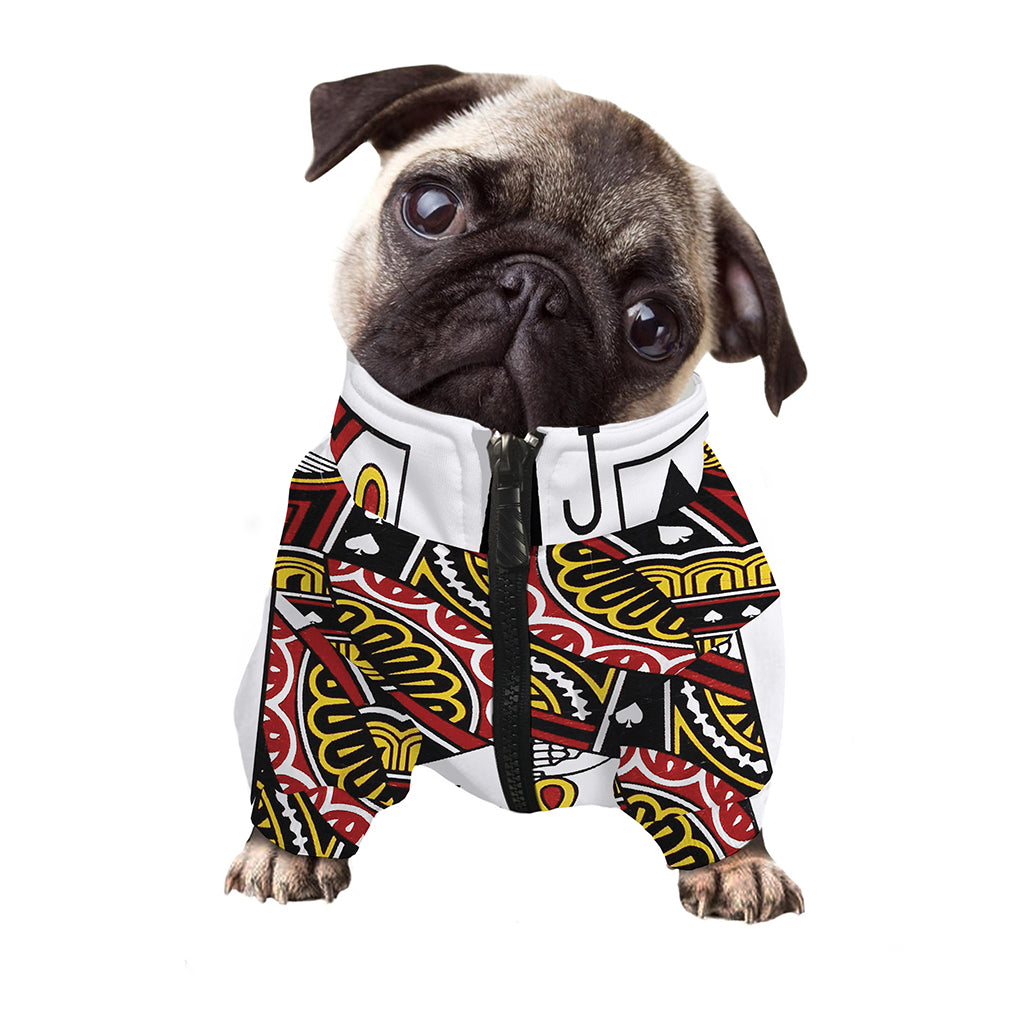 Jack Of Spades Playing Card Print Dog Zip Up Jacket