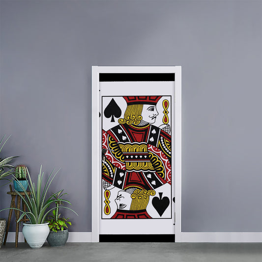 Jack Of Spades Playing Card Print Door Sticker