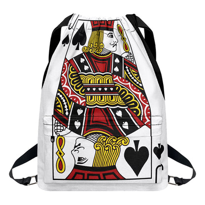Jack Of Spades Playing Card Print Drawstring Backpack