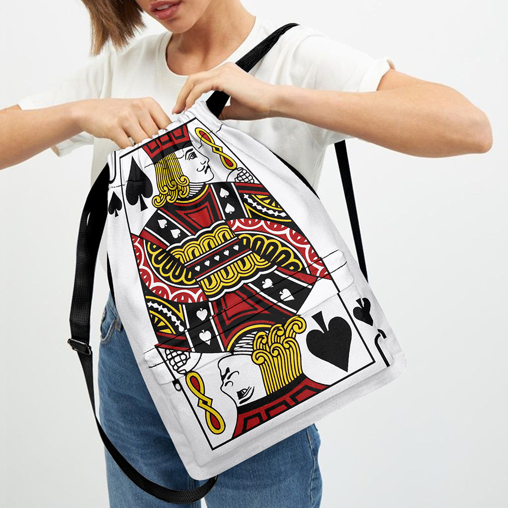 Jack Of Spades Playing Card Print Drawstring Backpack