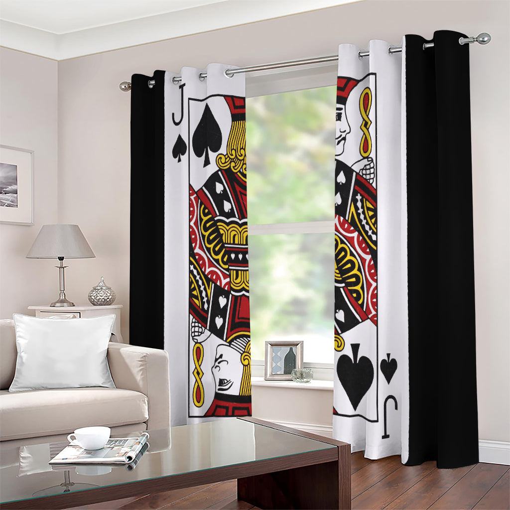 Jack Of Spades Playing Card Print Extra Wide Grommet Curtains