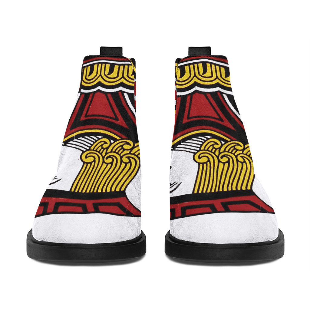 Jack Of Spades Playing Card Print Flat Ankle Boots