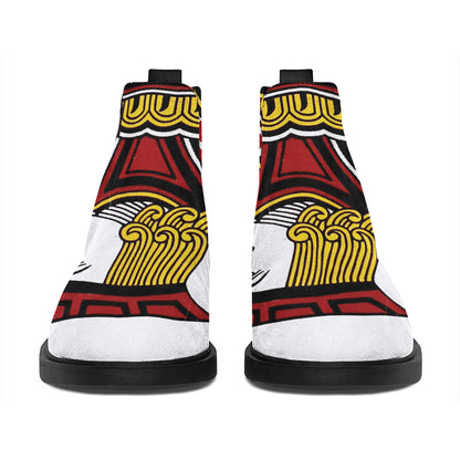 Jack Of Spades Playing Card Print Flat Ankle Boots