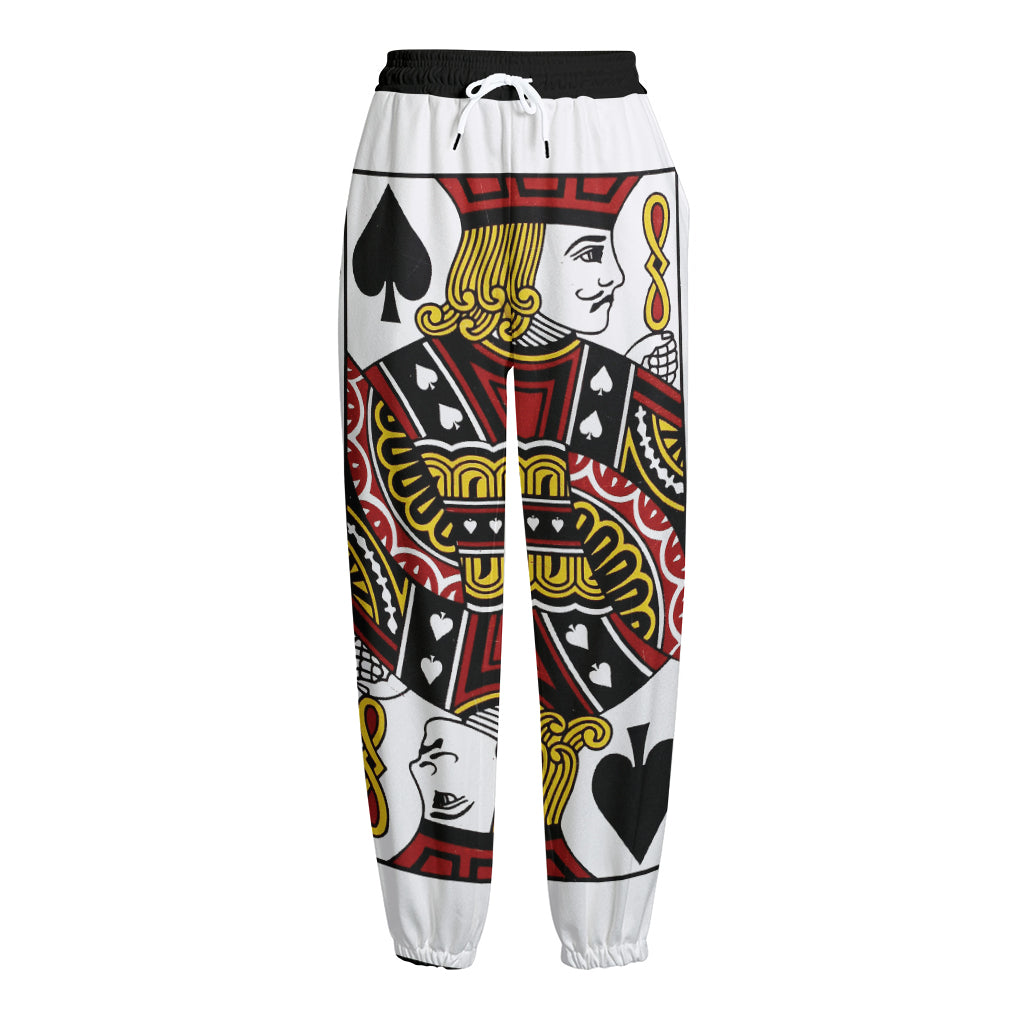 Jack Of Spades Playing Card Print Fleece Lined Knit Pants
