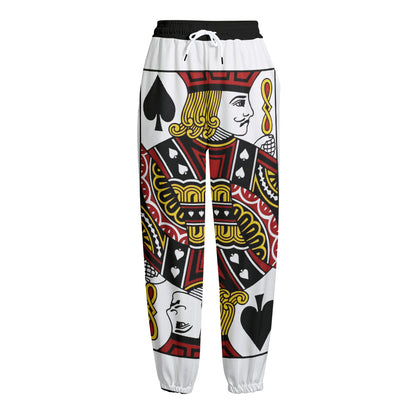 Jack Of Spades Playing Card Print Fleece Lined Knit Pants