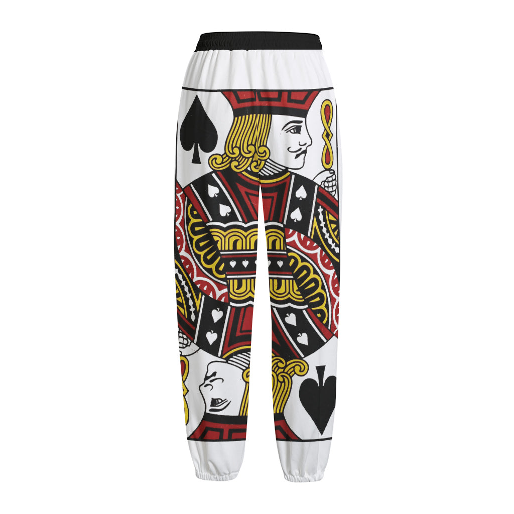 Jack Of Spades Playing Card Print Fleece Lined Knit Pants