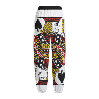 Jack Of Spades Playing Card Print Fleece Lined Knit Pants