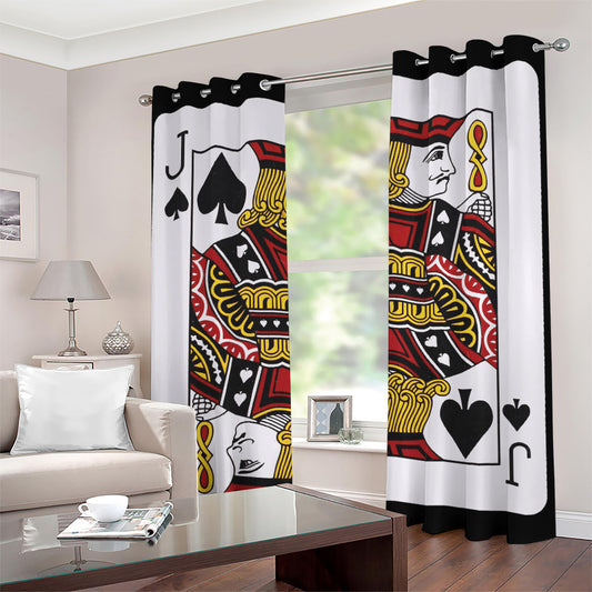 Jack Of Spades Playing Card Print Grommet Curtains
