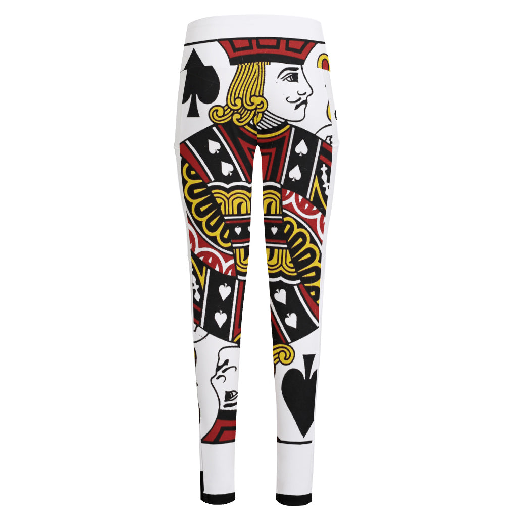 Jack Of Spades Playing Card Print High-Waisted Pocket Leggings
