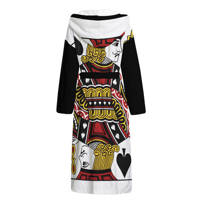 Jack Of Spades Playing Card Print Hooded Bathrobe