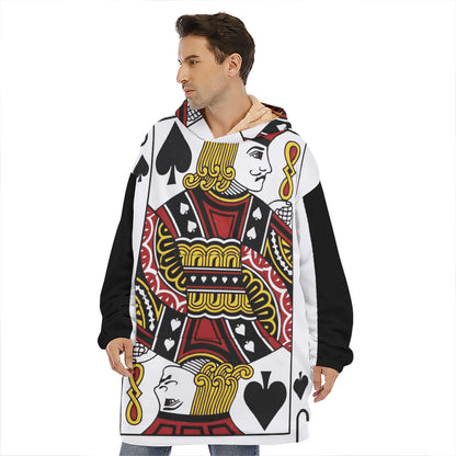 Jack Of Spades Playing Card Print Hoodie Blanket