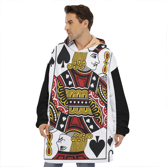 Jack Of Spades Playing Card Print Hoodie Blanket