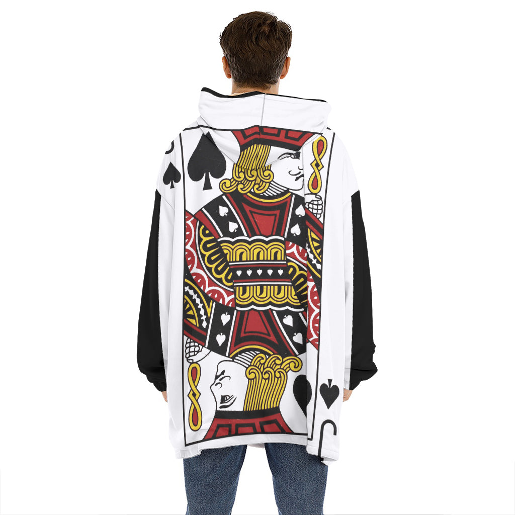 Jack Of Spades Playing Card Print Hoodie Blanket
