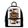 Jack Of Spades Playing Card Print Leather Backpack