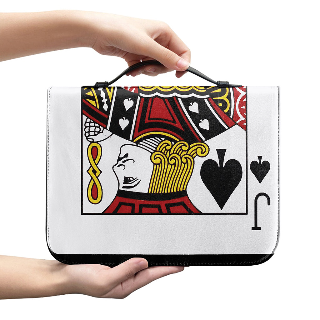 Jack Of Spades Playing Card Print Leather Bible Cover