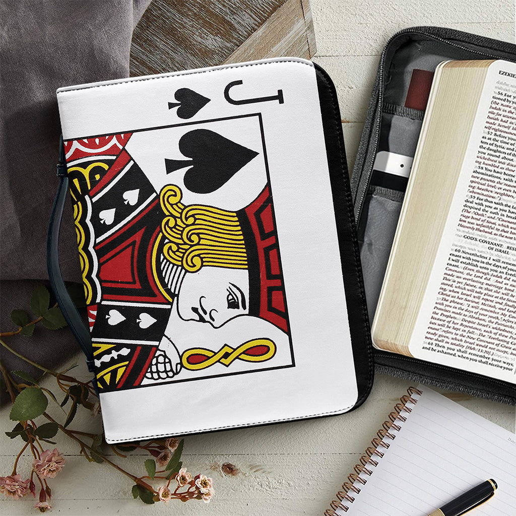 Jack Of Spades Playing Card Print Leather Bible Cover
