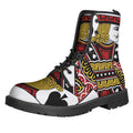 Jack Of Spades Playing Card Print Lace-Up Boots