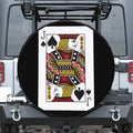 Jack Of Spades Playing Card Print Leather Spare Tire Cover