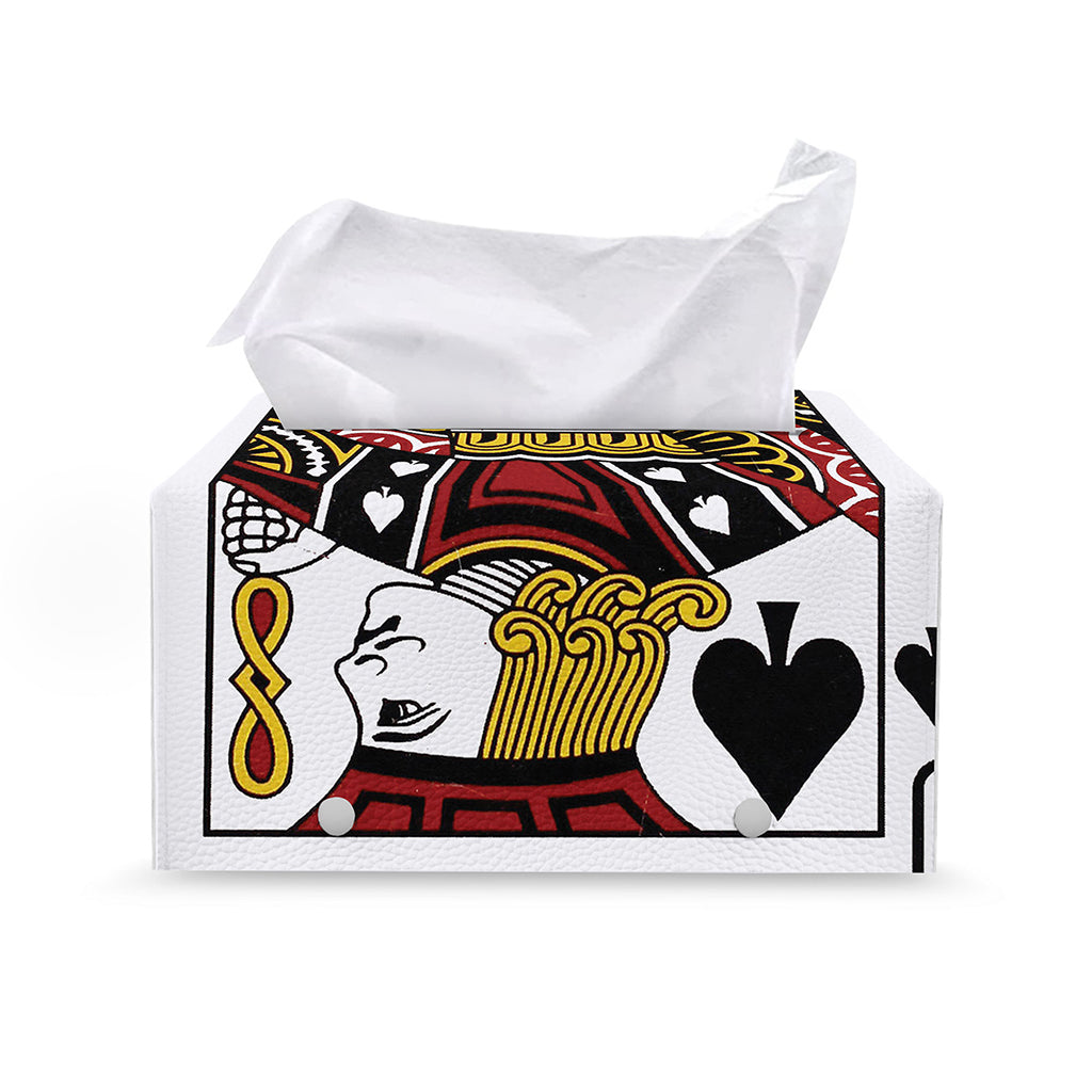 Jack Of Spades Playing Card Print Leather Tissue Box Cover