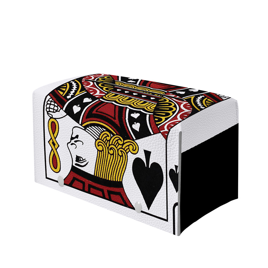 Jack Of Spades Playing Card Print Leather Tissue Box Cover