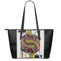 Jack Of Spades Playing Card Print Leather Tote Bag With Zipper