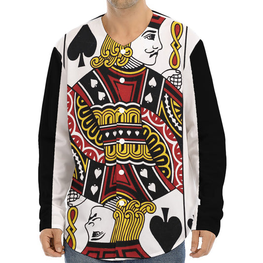 Jack Of Spades Playing Card Print Long Sleeve Baseball Jersey