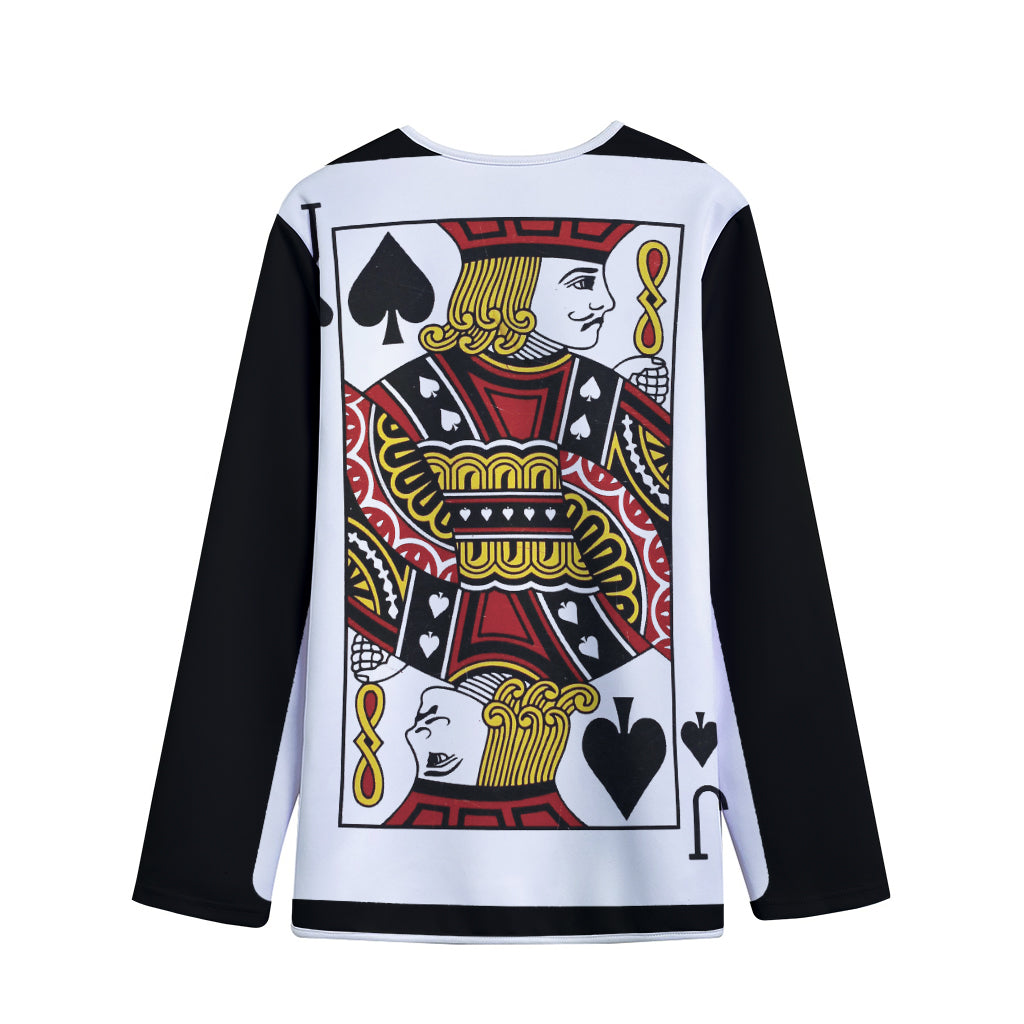 Jack Of Spades Playing Card Print Long Sleeve Short Coat