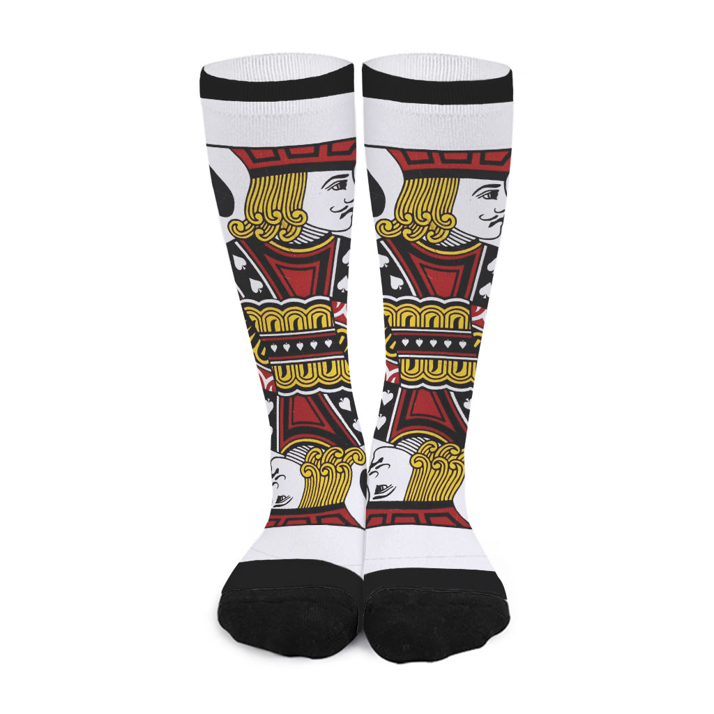 Jack Of Spades Playing Card Print Long Socks