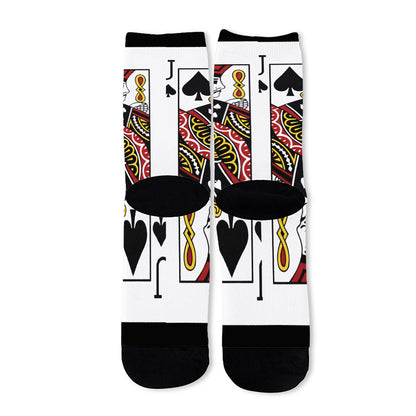 Jack Of Spades Playing Card Print Long Socks