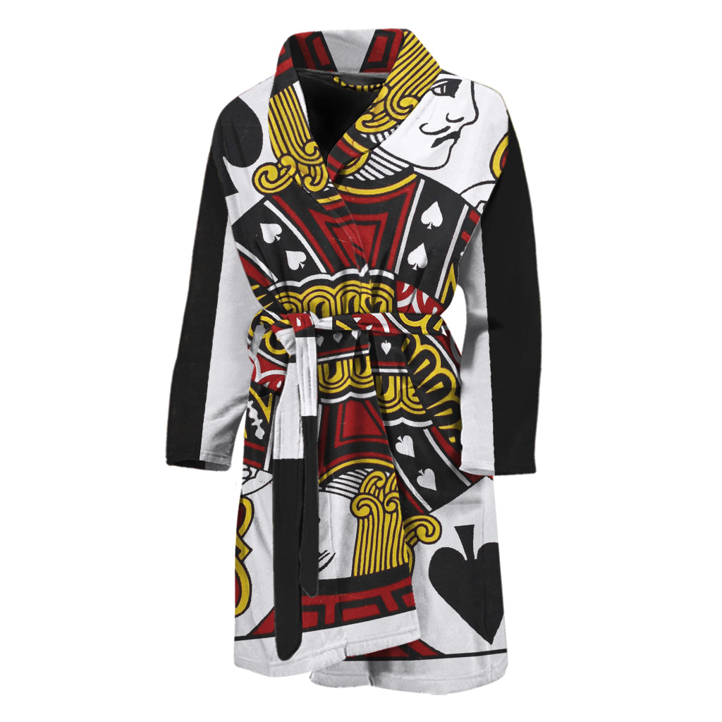 Jack Of Spades Playing Card Print Men's Bathrobe