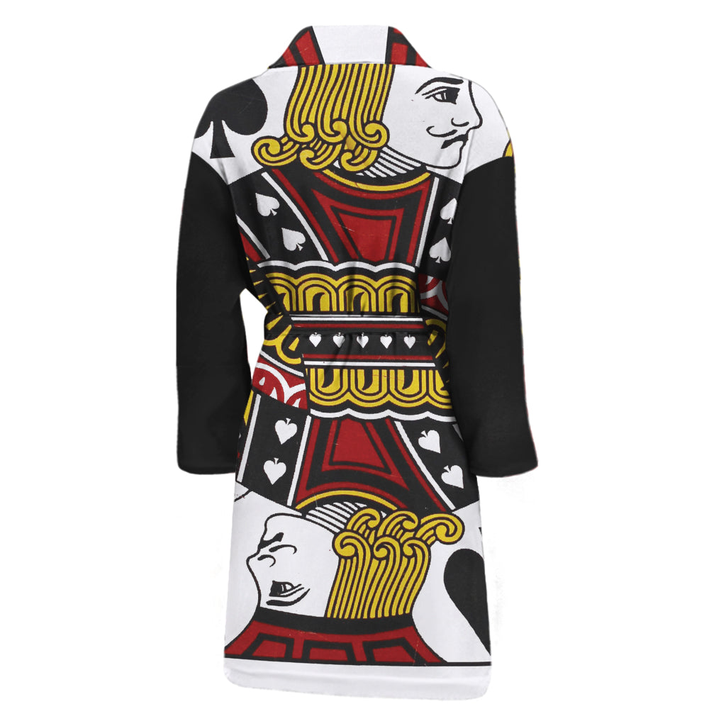Jack Of Spades Playing Card Print Men's Bathrobe