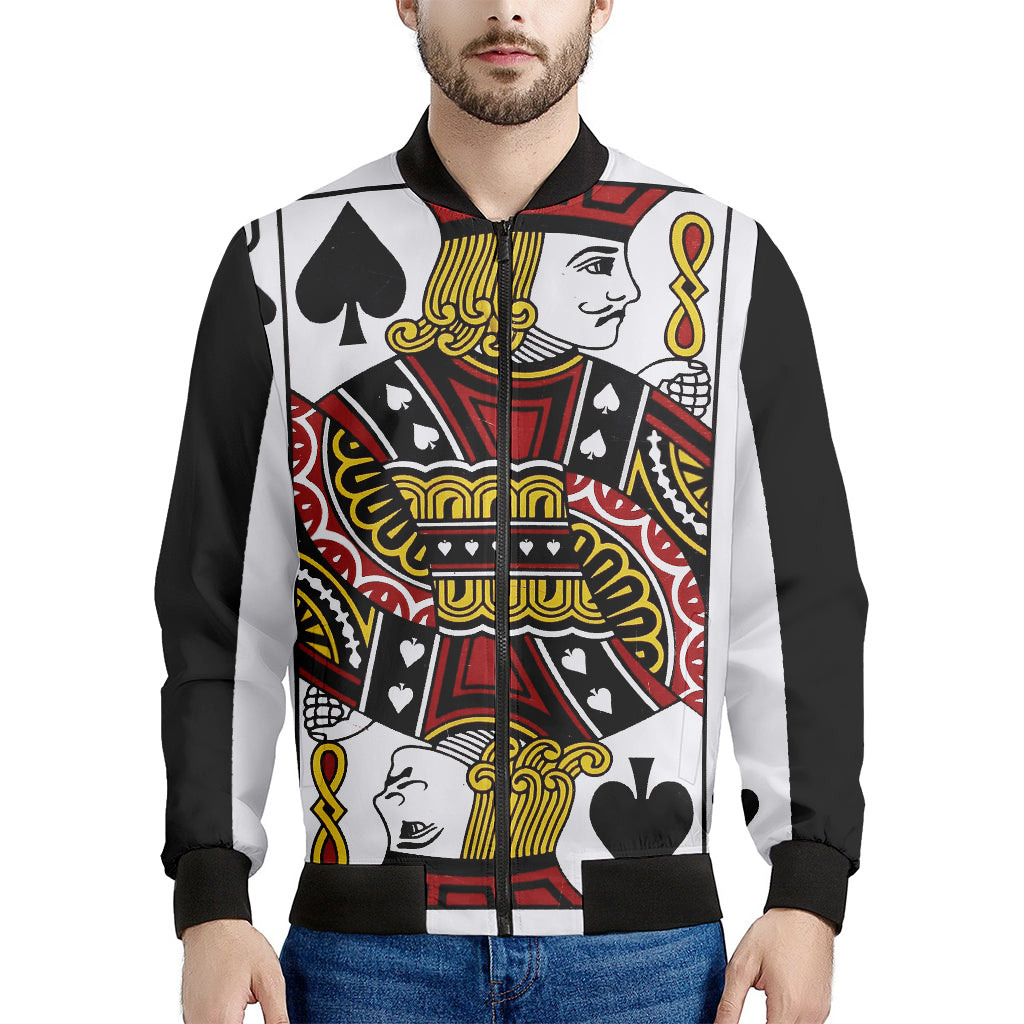 Jack Of Spades Playing Card Print Men's Bomber Jacket