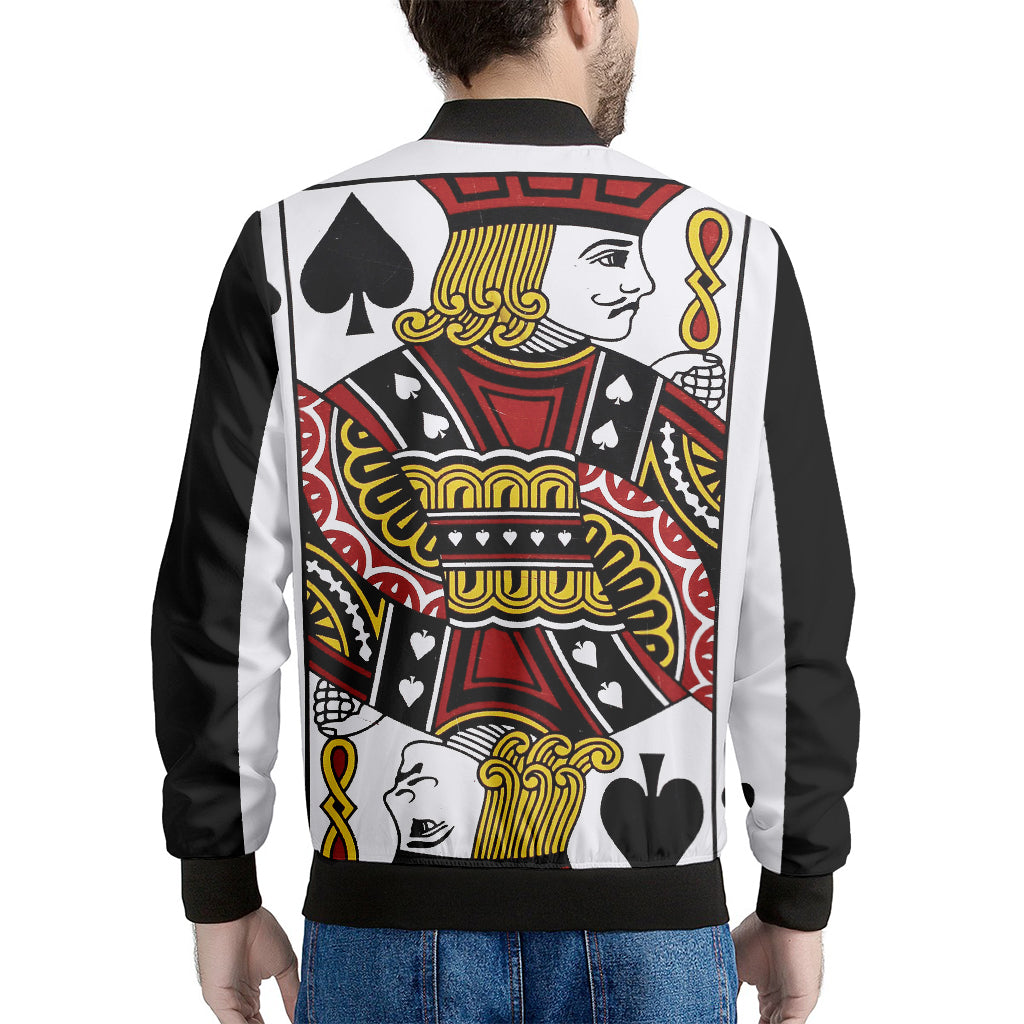 Jack Of Spades Playing Card Print Men's Bomber Jacket