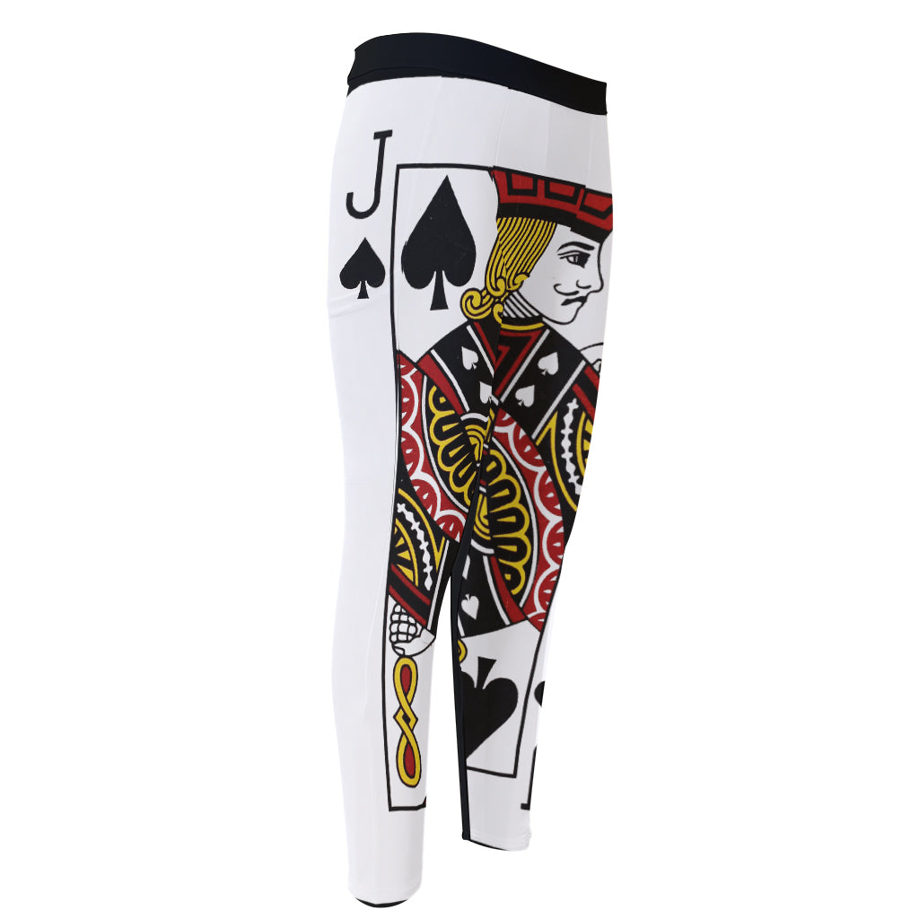 Jack Of Spades Playing Card Print Men's Compression Pants