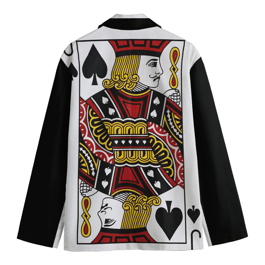 Jack Of Spades Playing Card Print Men's Cotton Blazer