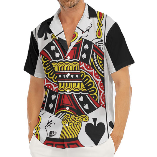 Jack Of Spades Playing Card Print Men's Deep V-Neck Shirt