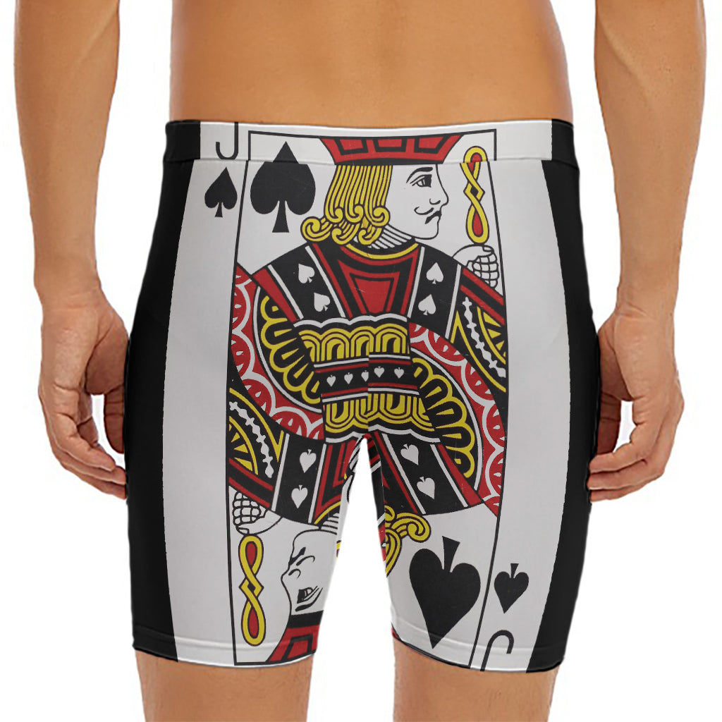 Jack Of Spades Playing Card Print Men's Long Boxer Briefs