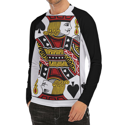 Jack Of Spades Playing Card Print Men's Long Sleeve Rash Guard