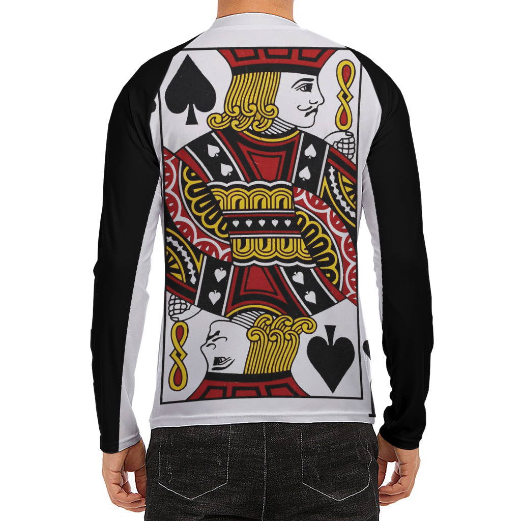 Jack Of Spades Playing Card Print Men's Long Sleeve Rash Guard