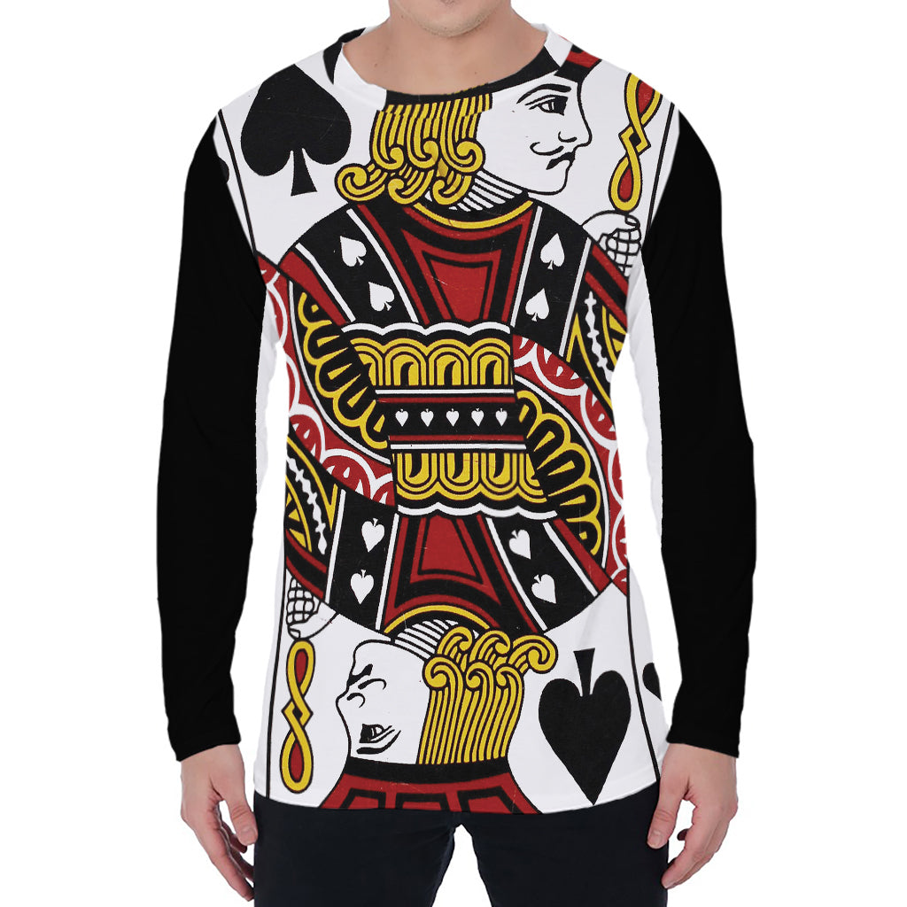 Jack Of Spades Playing Card Print Men's Long Sleeve T-Shirt
