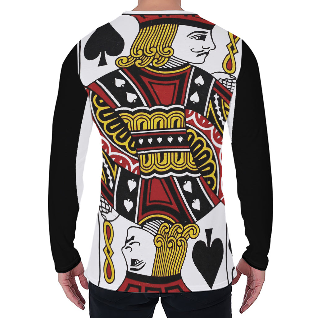 Jack Of Spades Playing Card Print Men's Long Sleeve T-Shirt