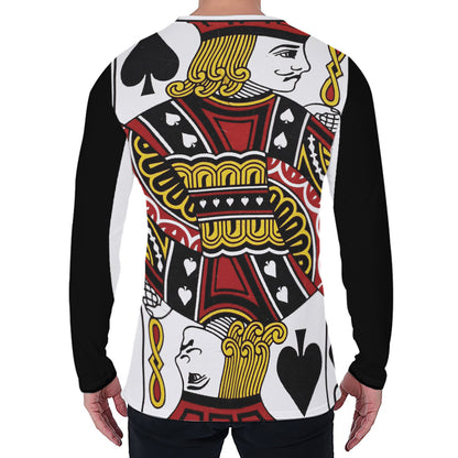 Jack Of Spades Playing Card Print Men's Long Sleeve T-Shirt