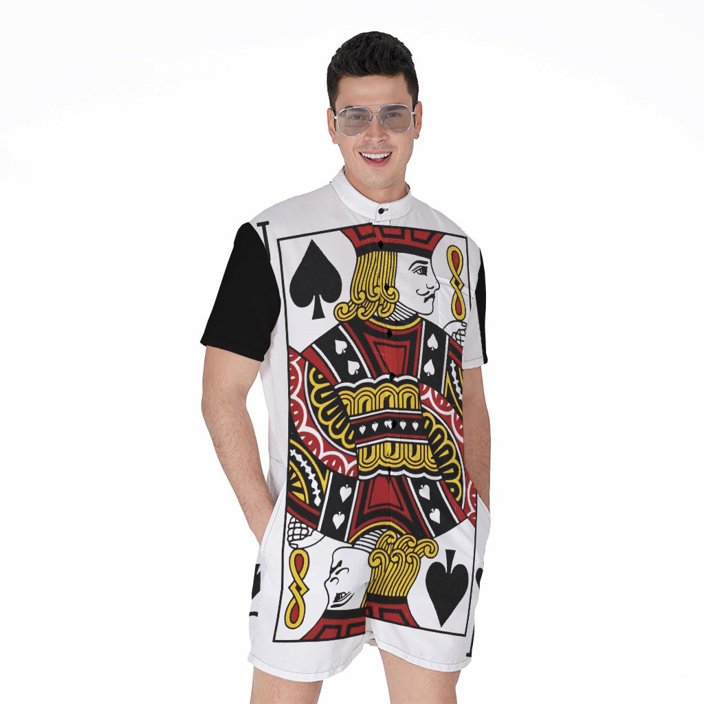Jack Of Spades Playing Card Print Men's Rompers