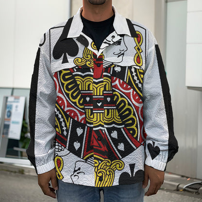 Jack Of Spades Playing Card Print Men's Shirt Jacket
