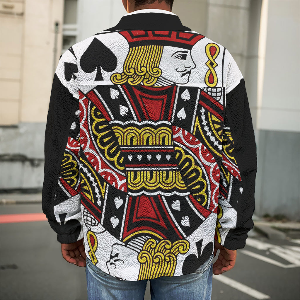 Jack Of Spades Playing Card Print Men's Shirt Jacket